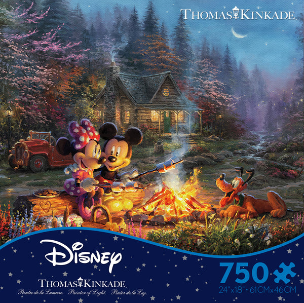 Thomas Kinkade Disney - Mickey and Minnie Sweetheart Fire - 750 Piece Puzzle