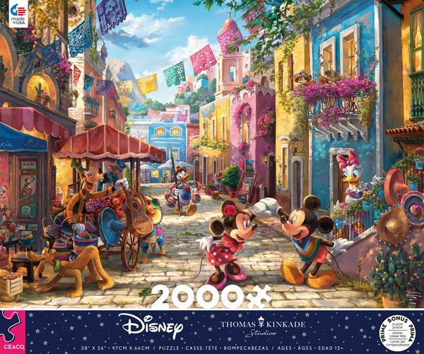 Thomas Kinkade Disney Dreams - Mickey & Minnie in Mexico - 2000 Piece Puzzle