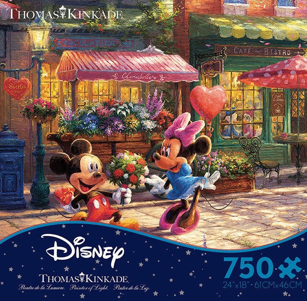 Thomas Kinkade Disney - Mickey and Minnie Sweetheart Cafe - 750 Piece –