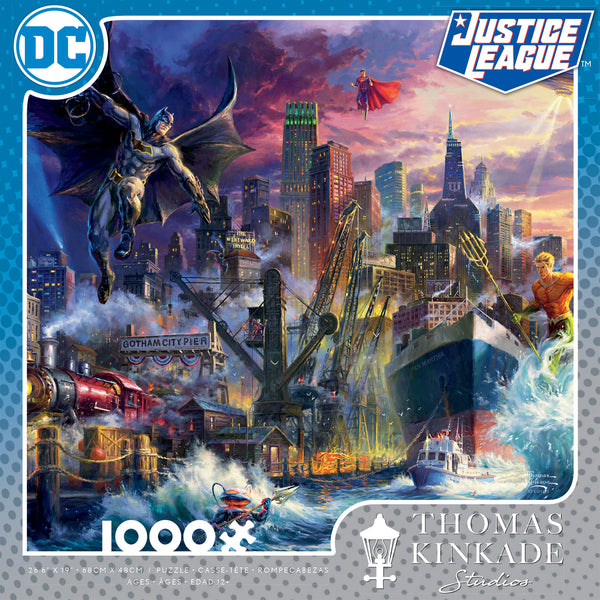 DC Comics Thomas Kinkade - Showdown at Gotham Pier - 1000 Piece Puzzle –