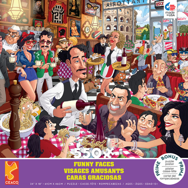 Funny Faces - Italian Restaurant - 550 Piece Puzzle