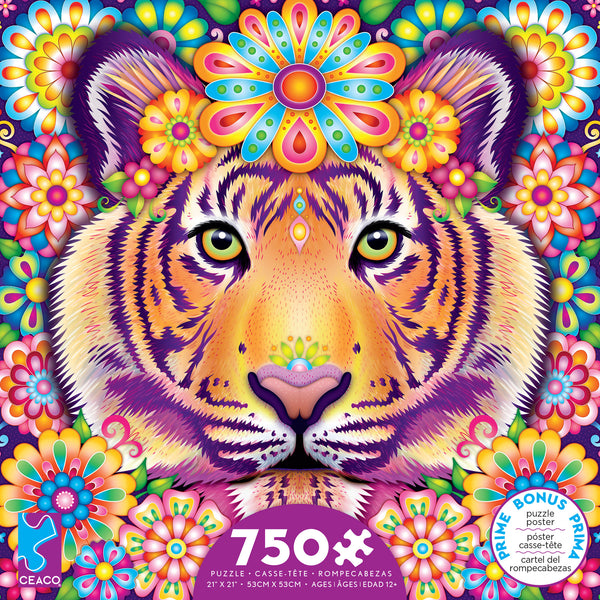Groovy Animals - Tiger - 750 Piece Puzzle