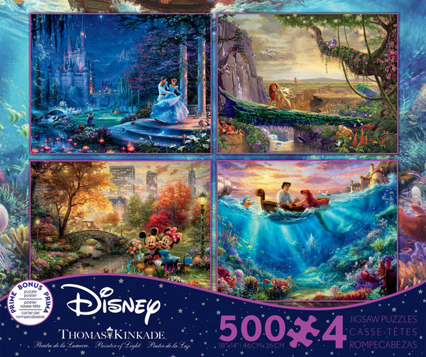 Thomas Kinkade Disney - Multipack Series 1 - 4 in 1 Puzzles - 4 x 500